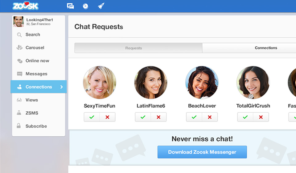 Zoosk messages disappear